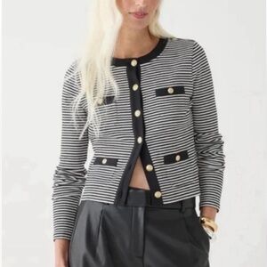 J Crew Vintage Rib Striped Lady Jacket
